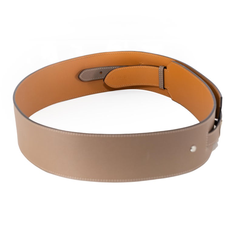 Hermes Kelly Wide Belt Grey Camel Palladium HW - New For  display picture 2