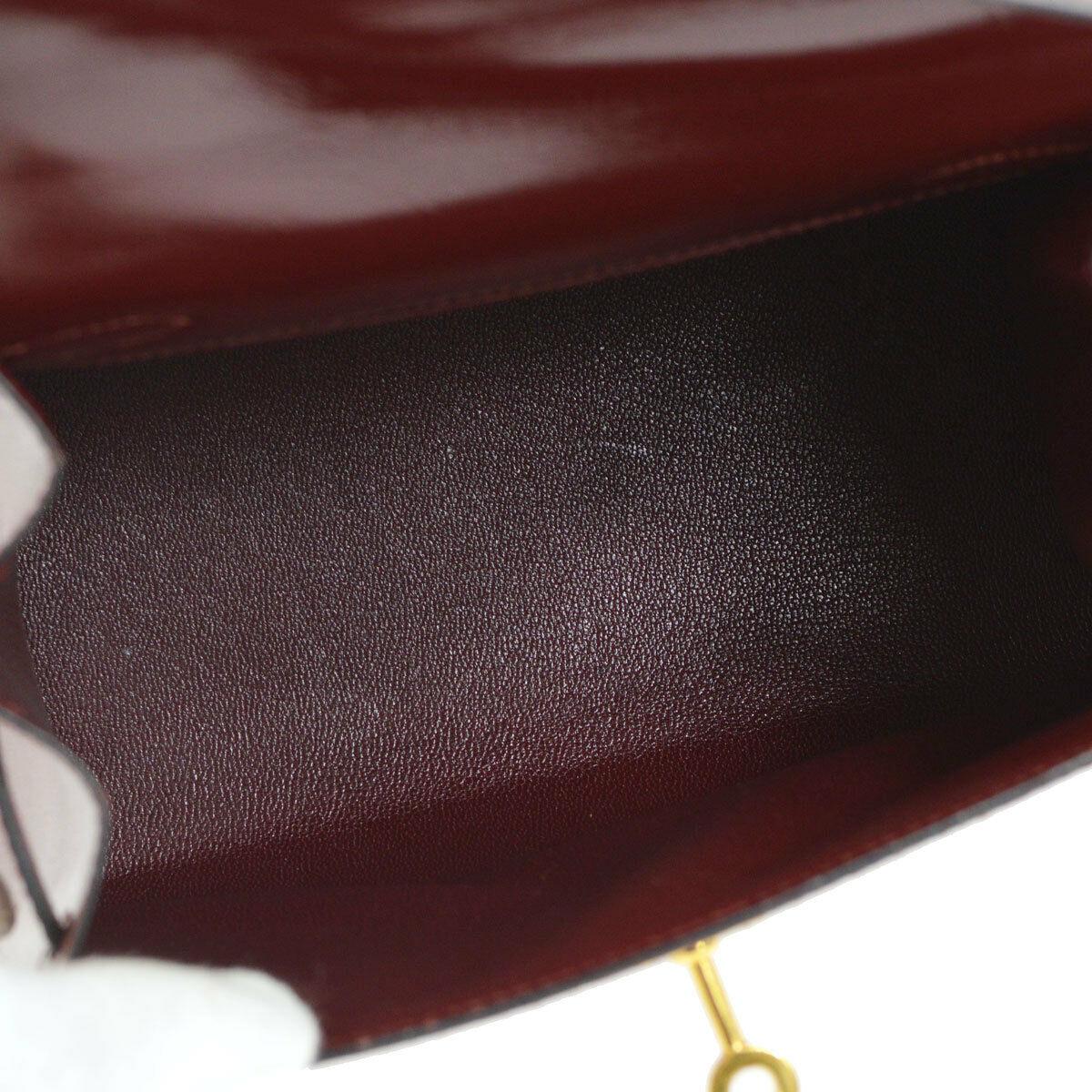 Hermes Kelly Wine Leather Gold Small Evening Shoulder Flap Bag  1