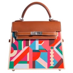 Hermes Kelly Wood Perspective 22 Cavaliere Multicolor NEW