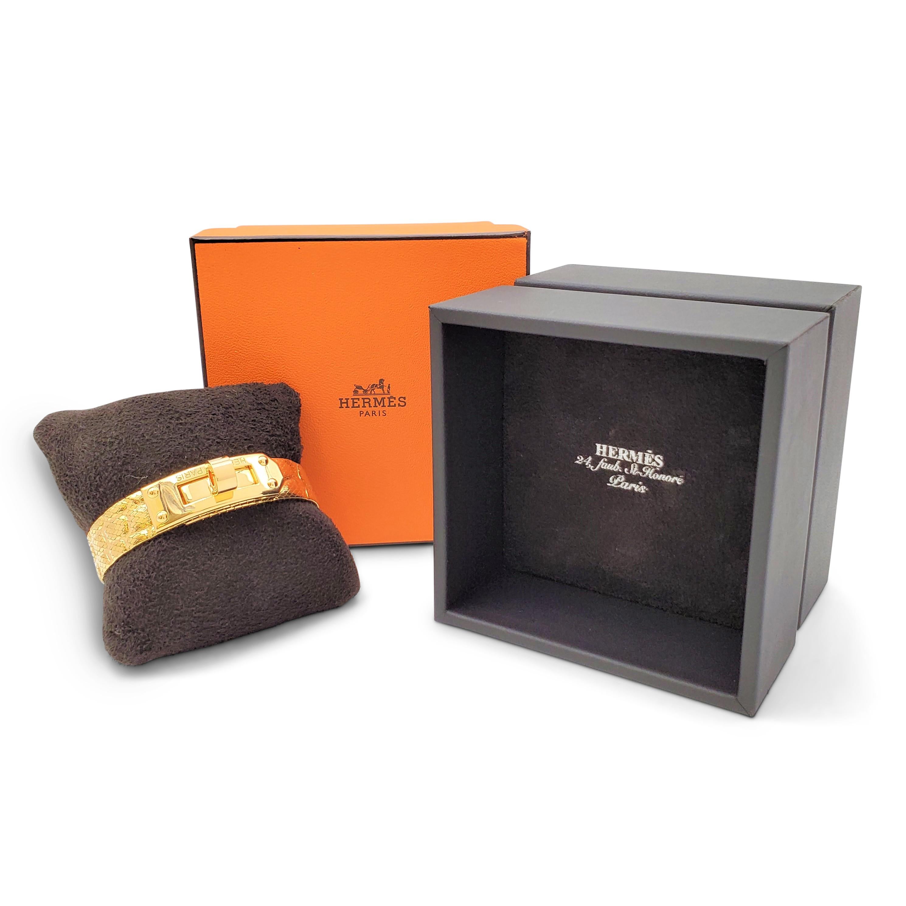 Women's or Men's Hermès 'Kelly' Yellow Gold Bracelet, Medium Model