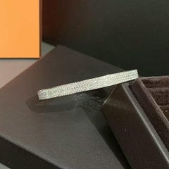 Hermès KellyPavé 3.25ct Hundreds of Diamonds 18K White Gold Bracelet Size SH