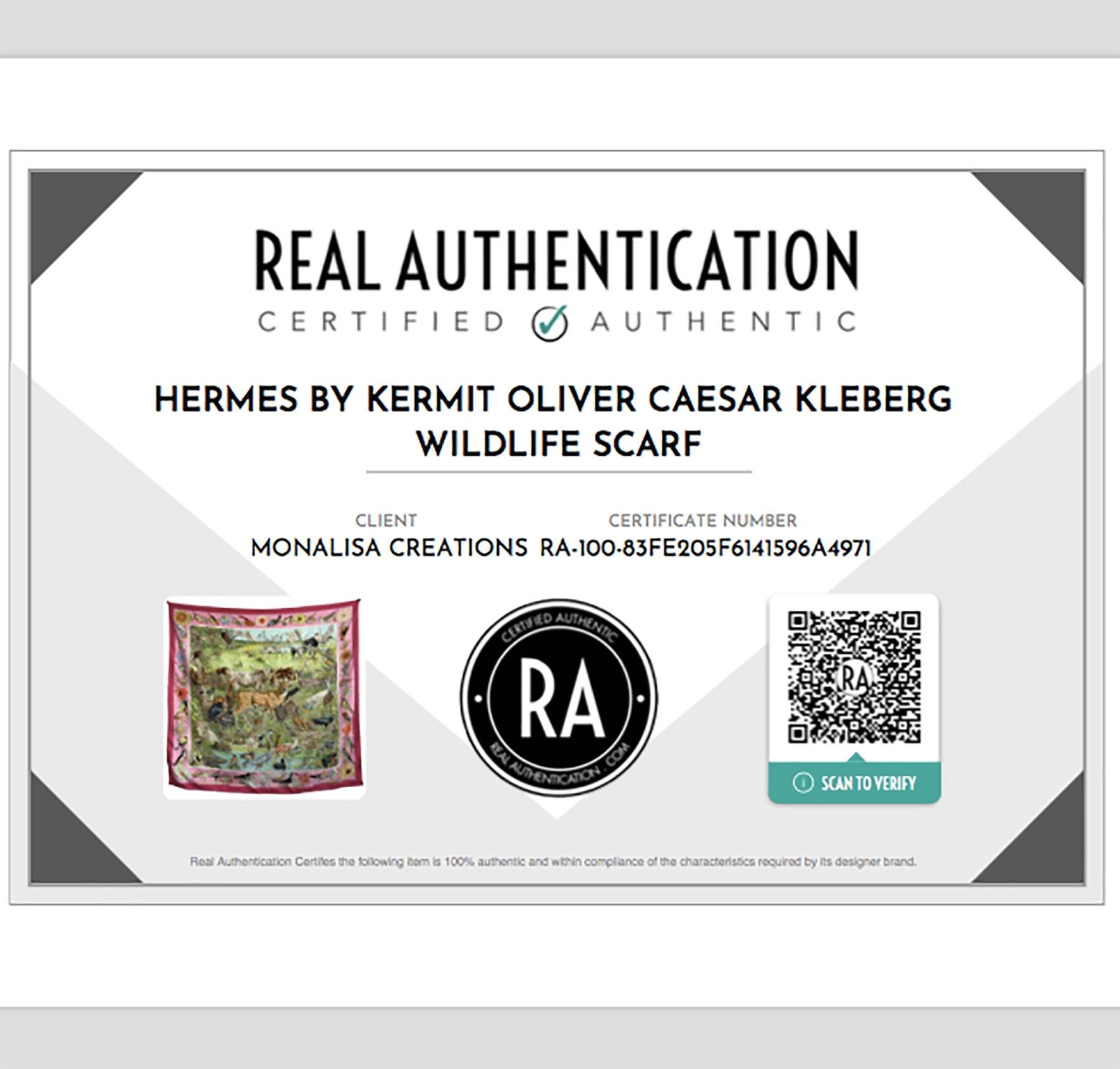 Hermes Kermit Oliver Caesar Kleberg Wildlife Scarf Limited Edition 2014 1