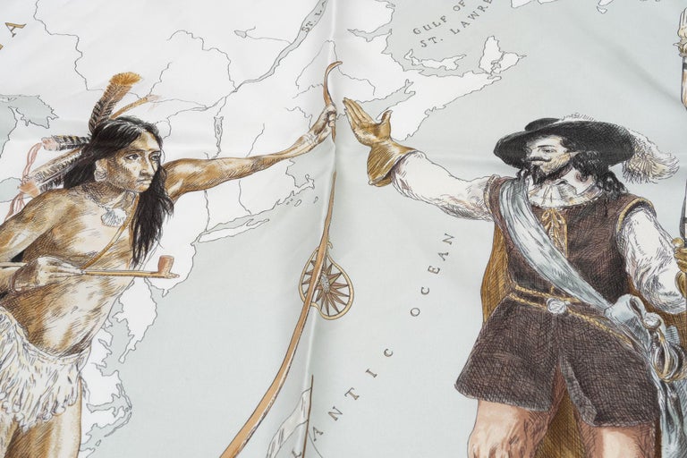 Hermès Kermit Oliver Le Canada Scarf For Sale at 1stDibs