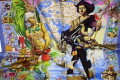 Foulard en soie Hermès Kermit Oliver Les Amériques 90