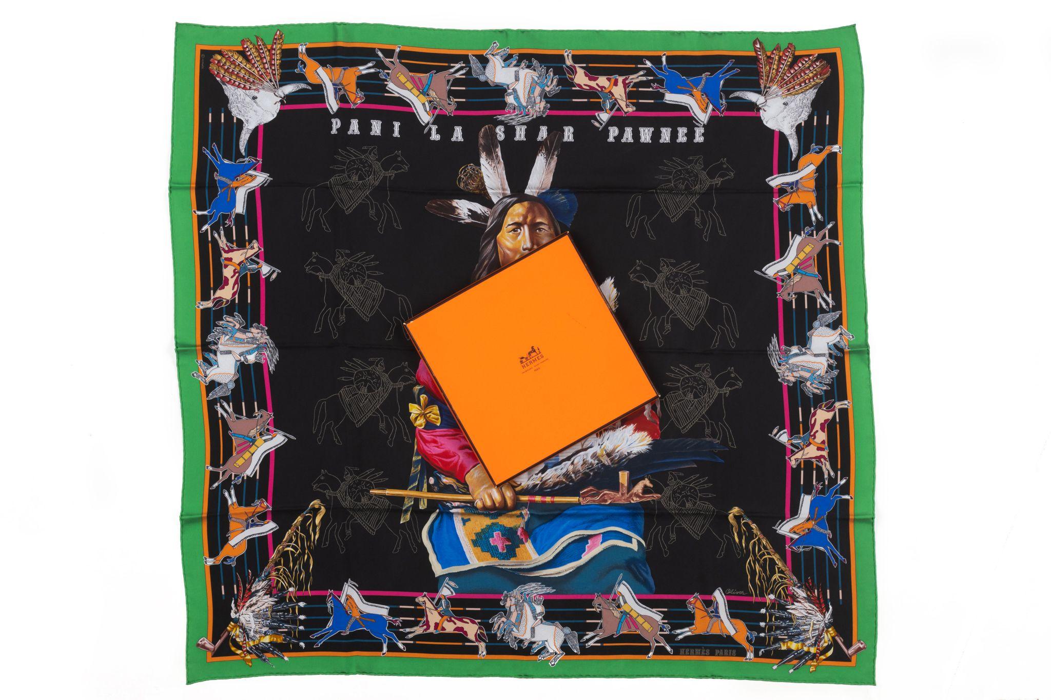 Hermes Kermit Oliver Pawnee Scarf new in the original scarf. Very collectible piece and rare to find.