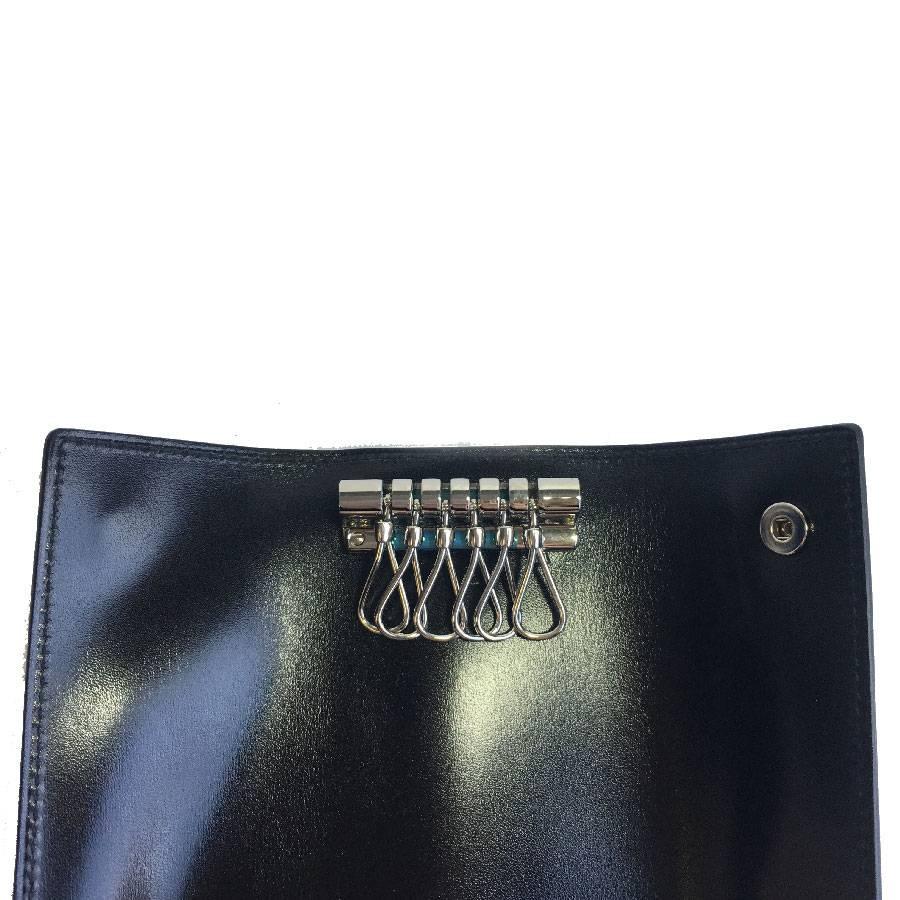 HERMES Key Holder in Black Box Leather In New Condition In Paris, FR