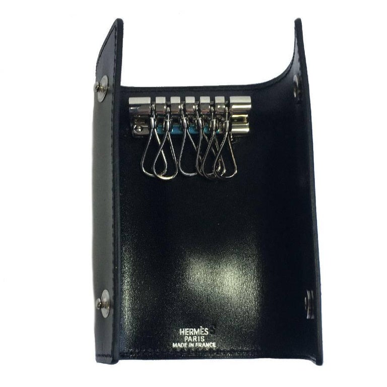 HERMES Key Holder in Black Box Leather For Sale at 1stDibs hermes key