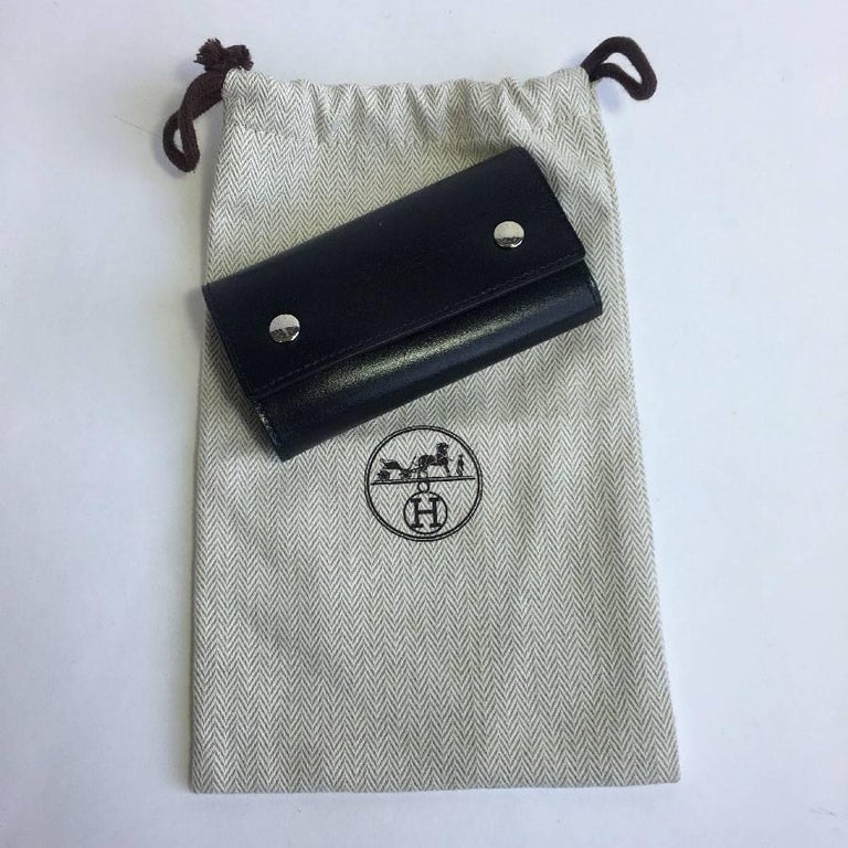 HERMES Key Holder in Black Box Leather For Sale at 1stDibs hermes key