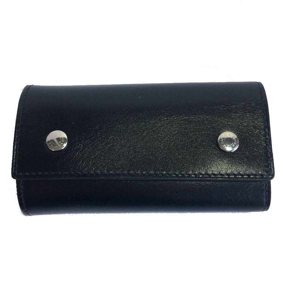 HERMES Key Holder in Black Box Leather