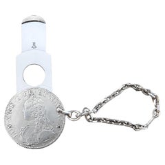 Llavero Hermès Moneda de Plata Luis XV Guillotina Cortapuros