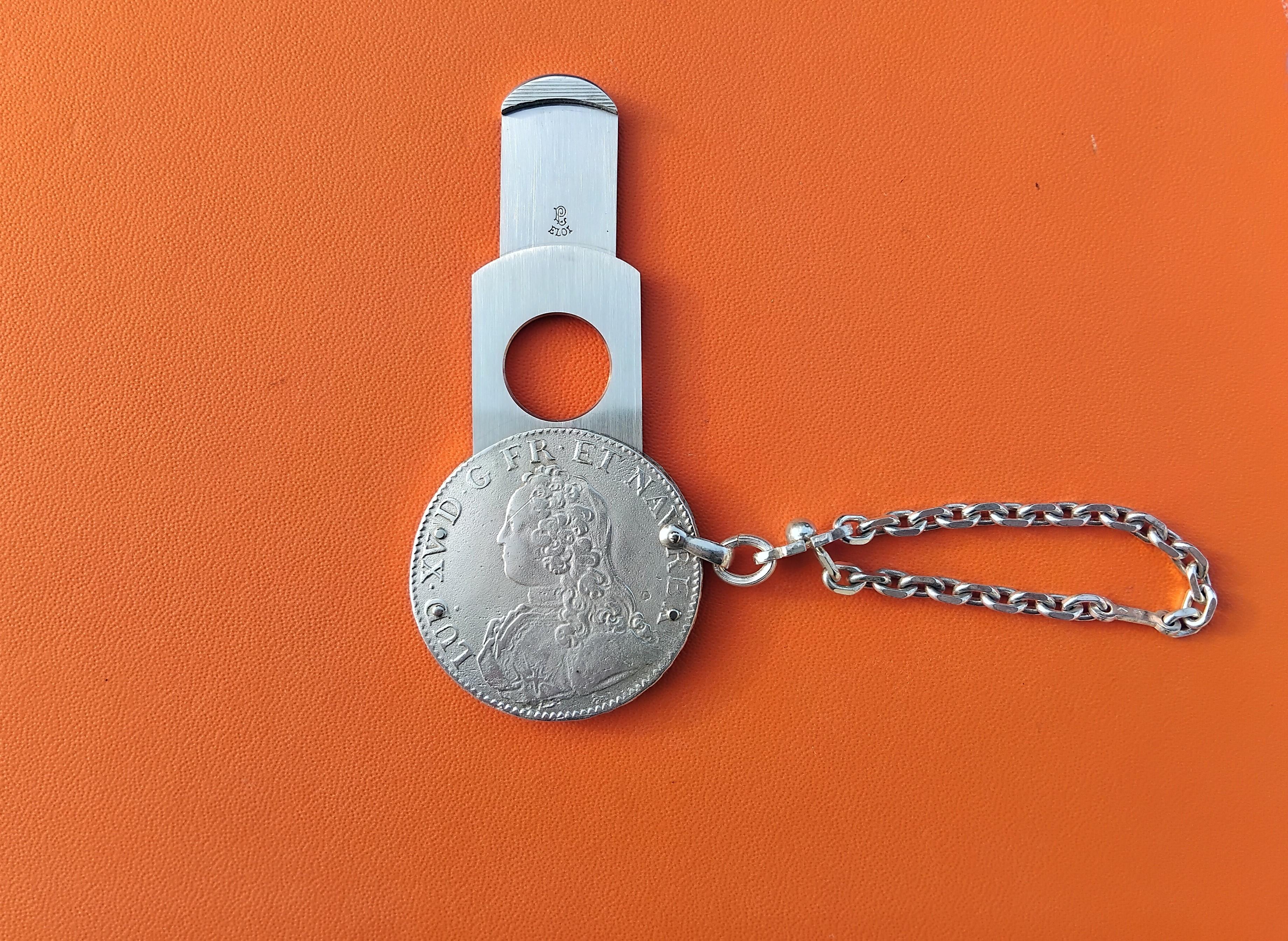Portachiavi Hermès Louis XV Argento Taglia sigari a ghigliottina in vendita 5