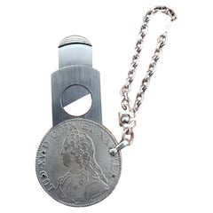 Hermès Key Holder Louis XV Silver Coin Guillotine Cigar Cutter