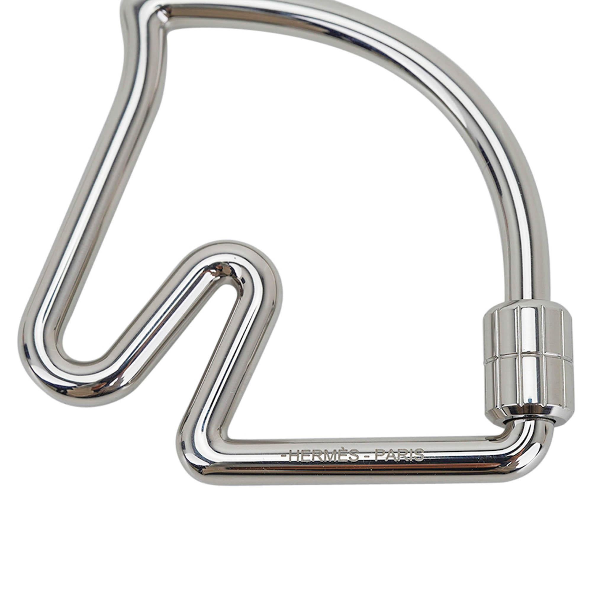 Gray Hermes Key Ring Cheval Stainless Steel