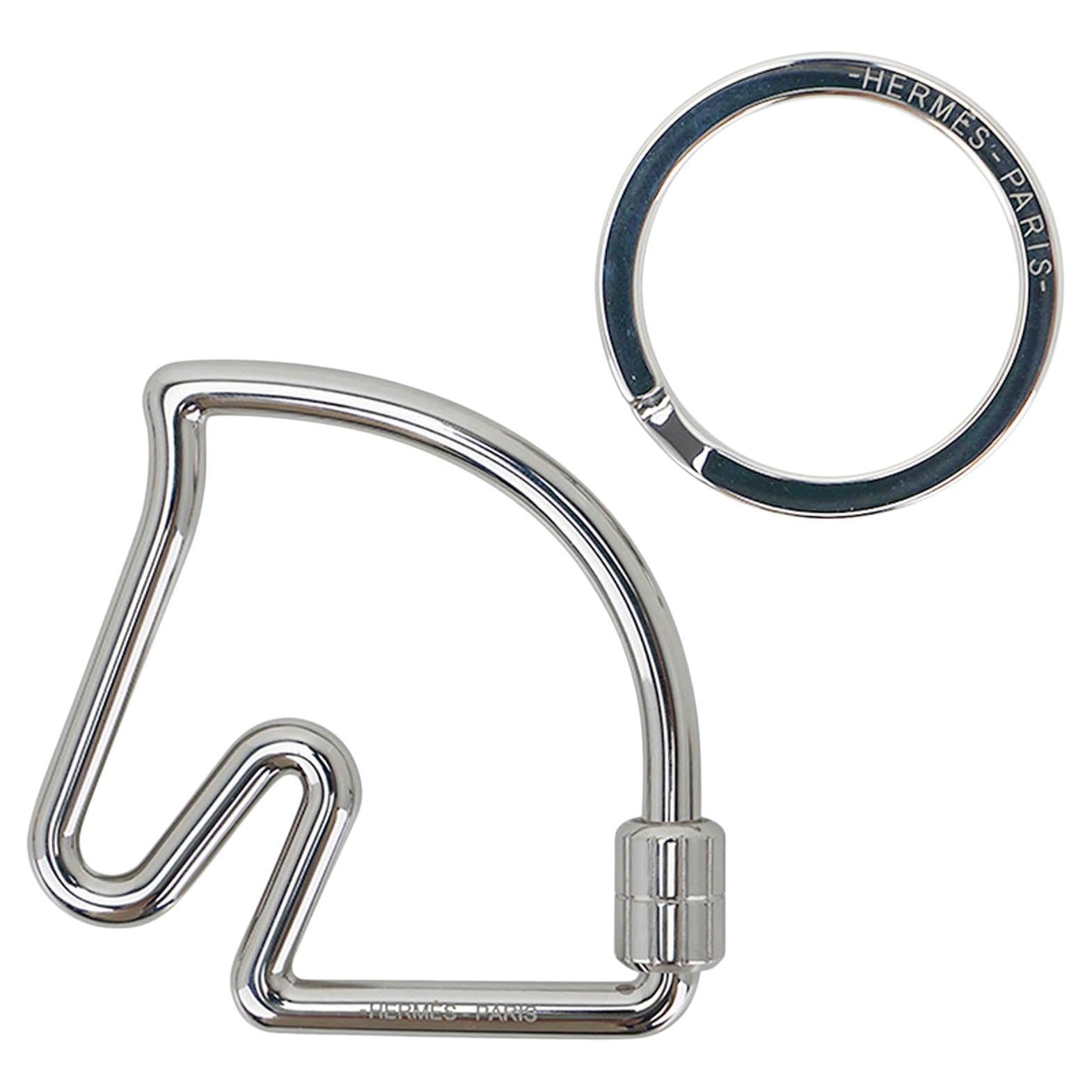 Hermes Key Ring Cheval Stainless Steel For Sale