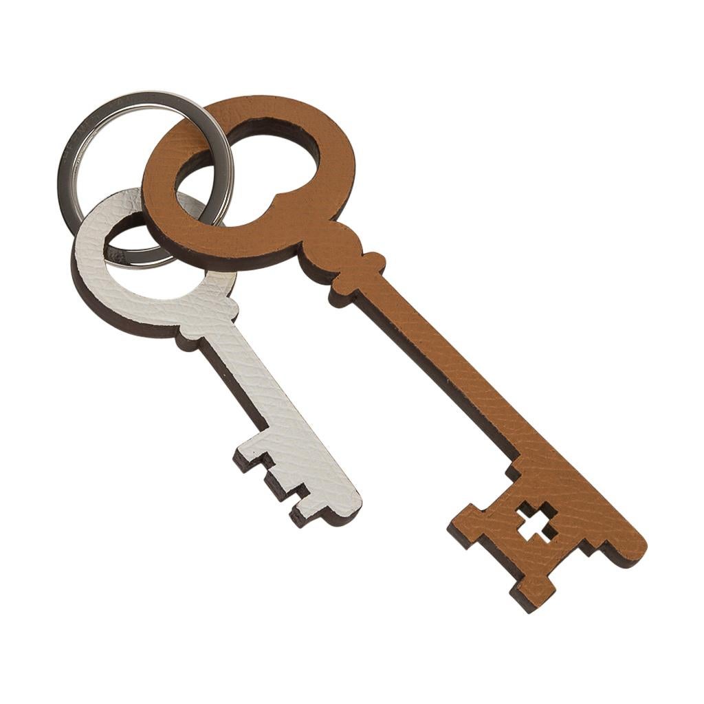 Brown Hermes Key Ring Reversible Key Charms Petite h Limited Edition For Sale