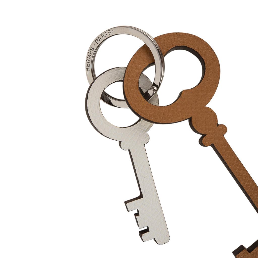 Women's or Men's Hermes Key Ring Reversible Key Charms Petite h Limited Edition For Sale