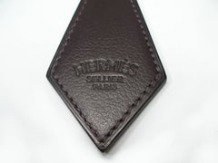 Hermès Key Ring Tab Brown Leather and Palladium L SIZE / Brand New
