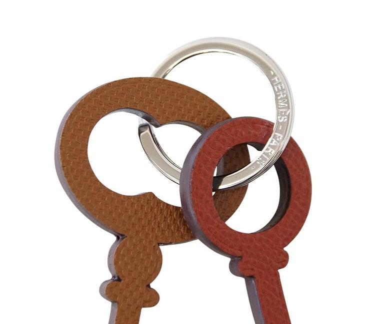 Hermes Key Ring Petite h Reversible Color Key Charms For Sale at 1stdibs
