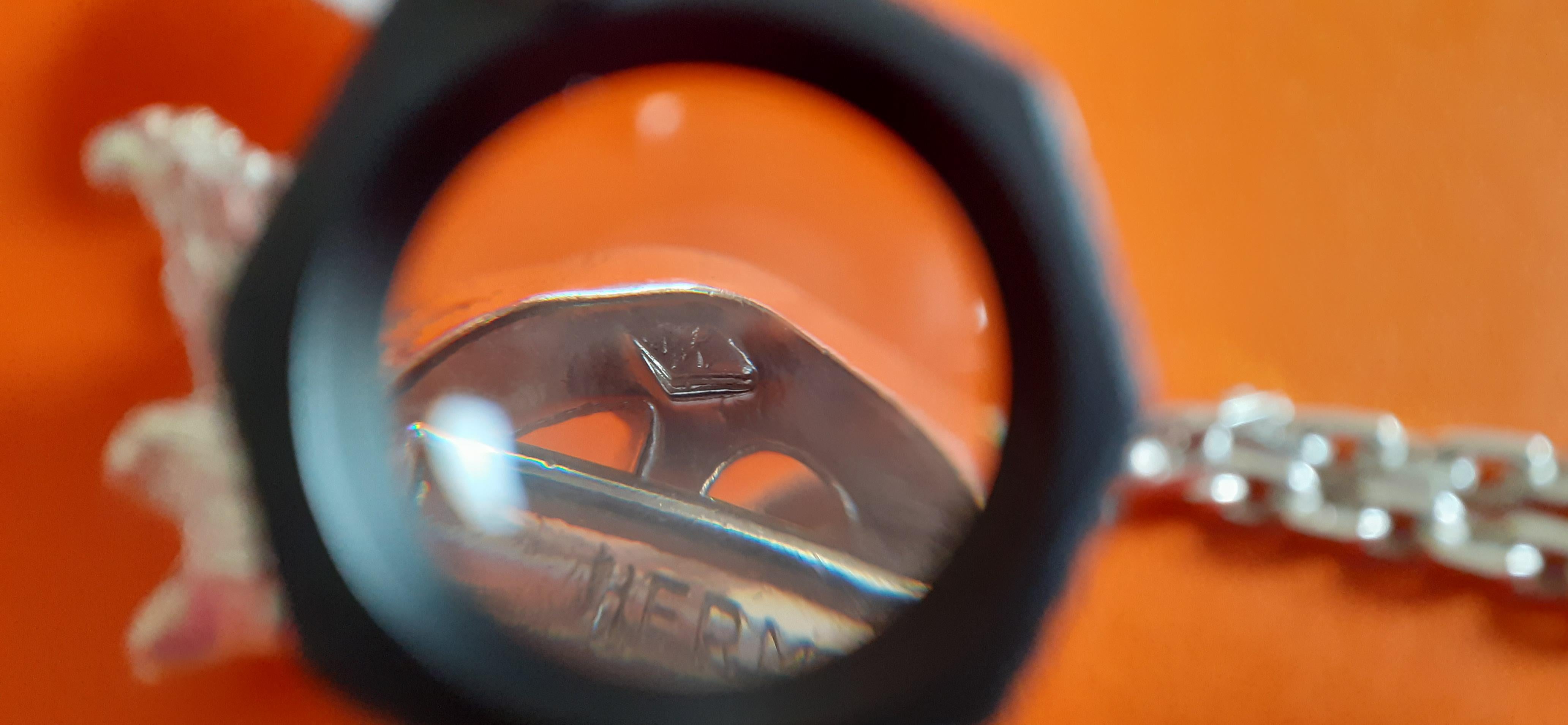 Hermès Keychain Key Holder Dachshund Dog Shaped Silver 6