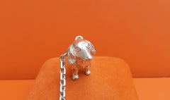 Hermès Keychain Key Holder Dachshund Dog Shaped Silver