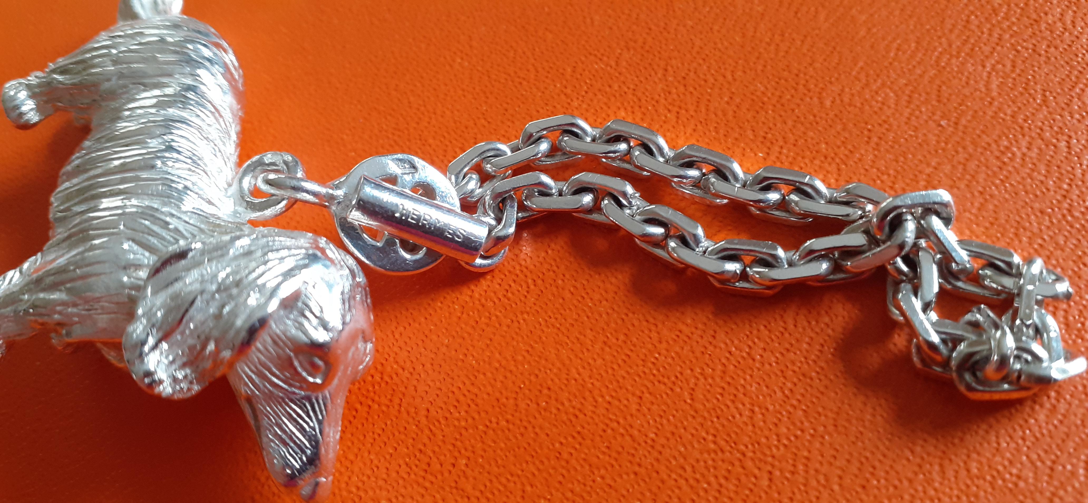 Hermès Keychain Key Holder Dachshund Dog Shaped Silver For Sale 6