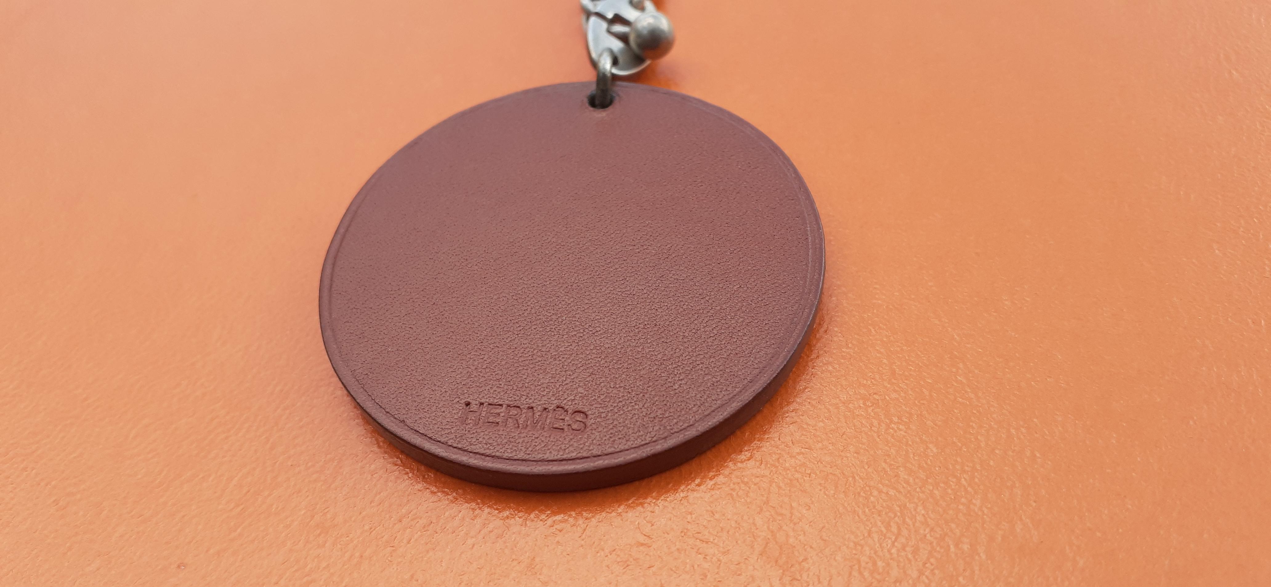 Hermès Keychain Key Holder Horse Charm in Barenia Leather  For Sale 3