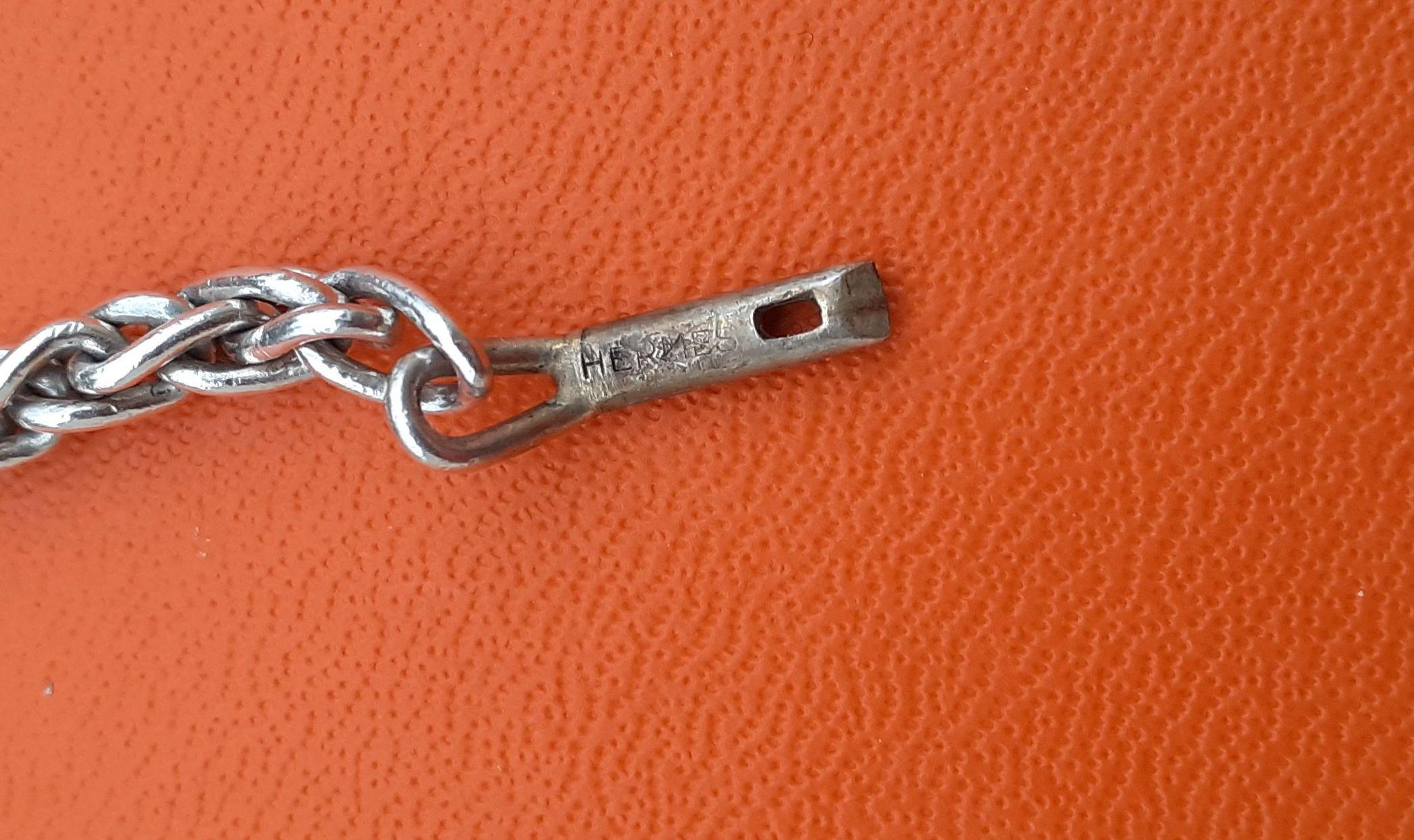 Hermès Keychain Key Holder Trimmings Tassel Pompom in Silver RARE For Sale 2