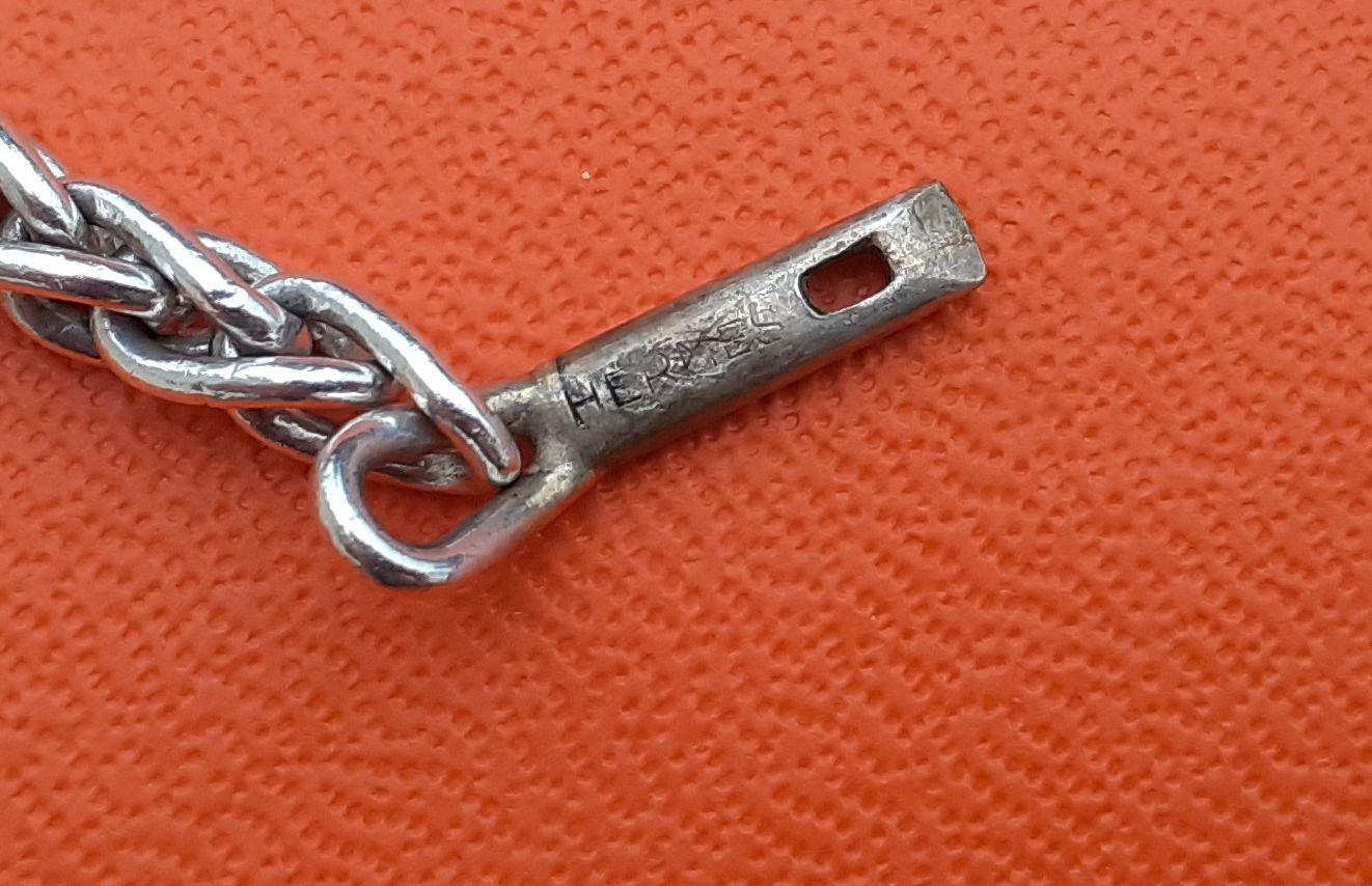 Hermès Keychain Key Holder Trimmings Tassel Pompom in Silver RARE For Sale 5