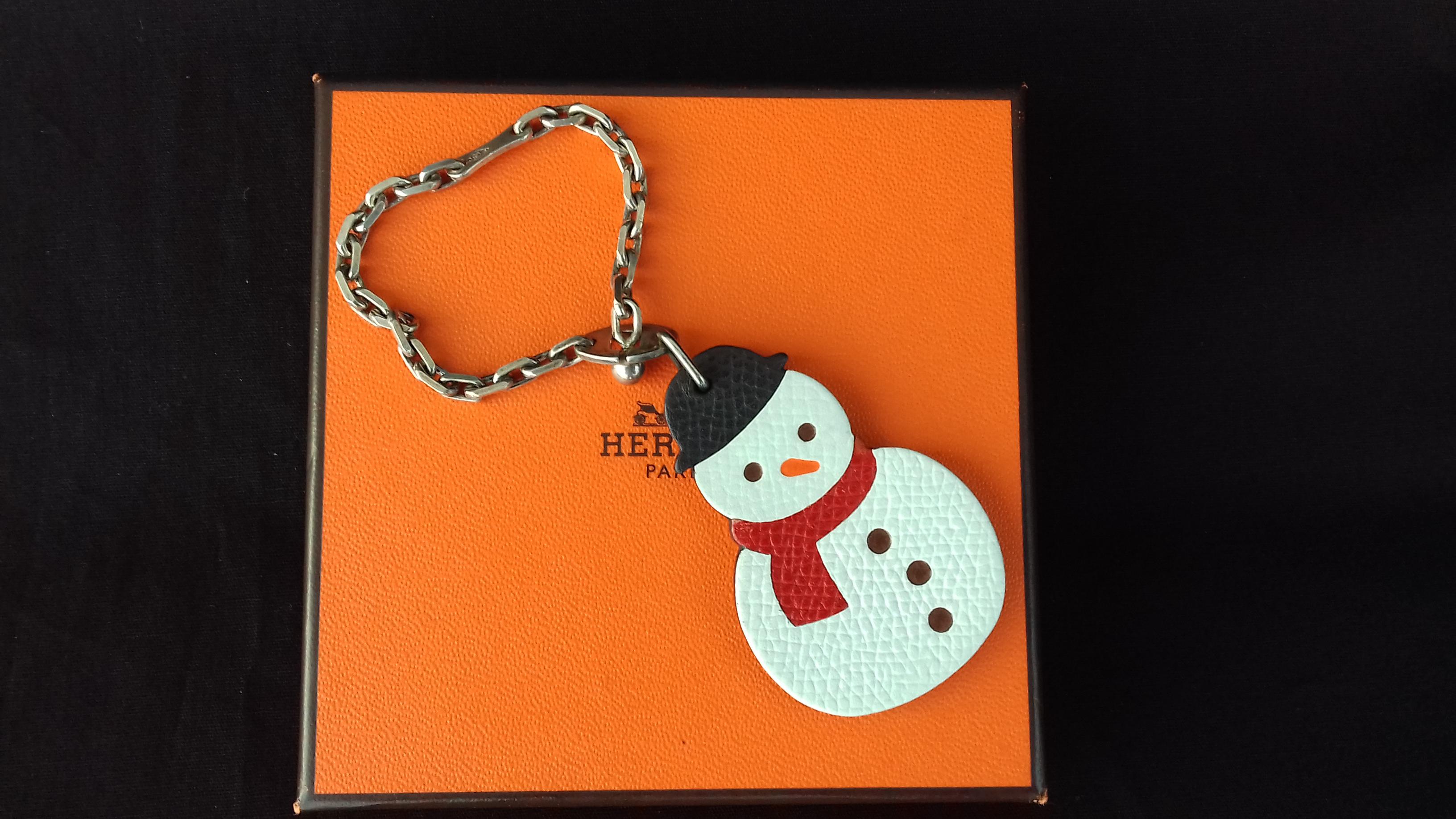Hermès Keychain Key Holder Winter Snowman Charm for Kelly Birkin bags 4
