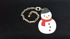Hermès Keychain Key Holder Winter Snowman Charm for Kelly Birkin bags