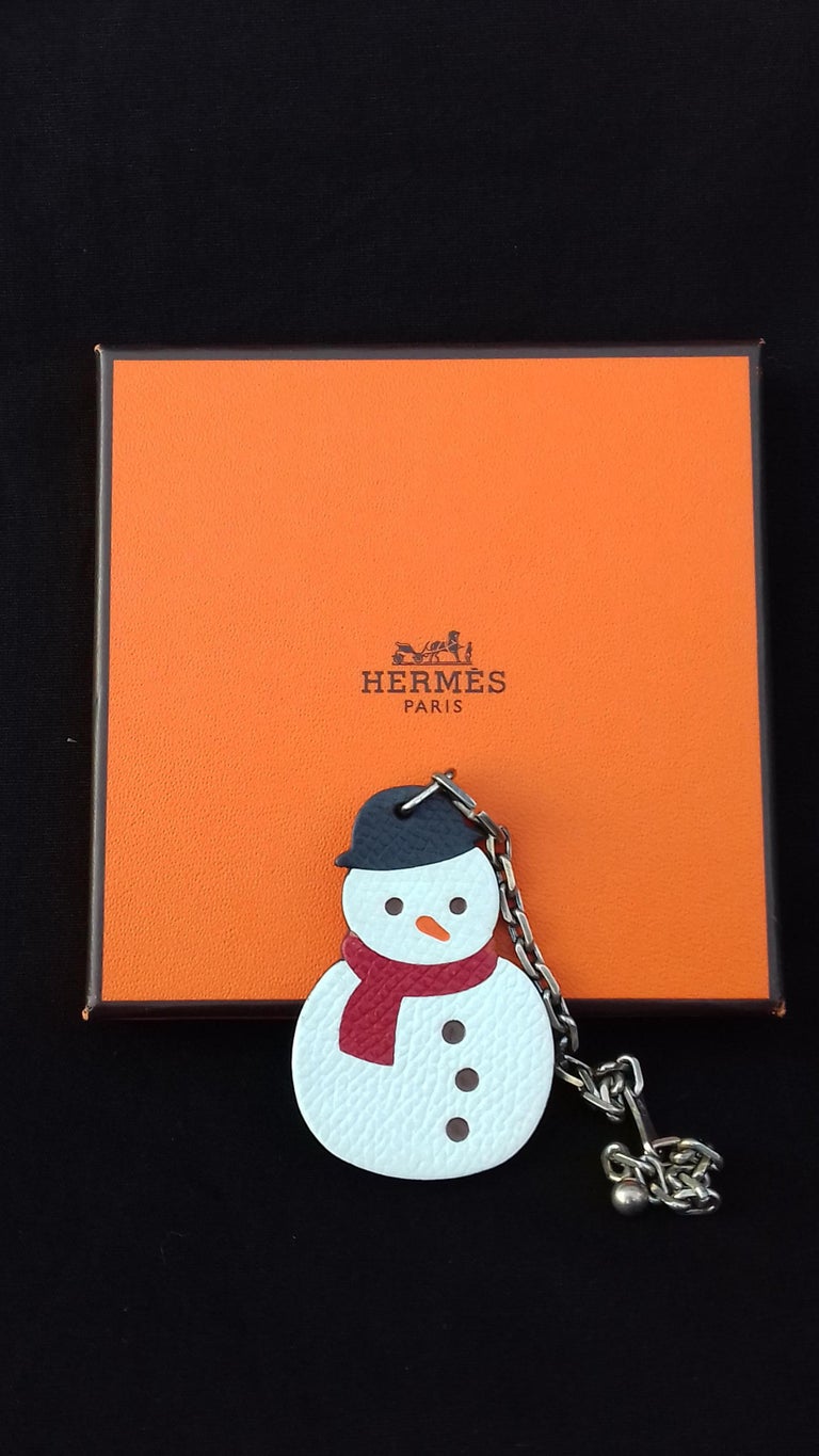 Hermès Keychain Key Holder Winter Snowman Charm for Kelly Birkin bags