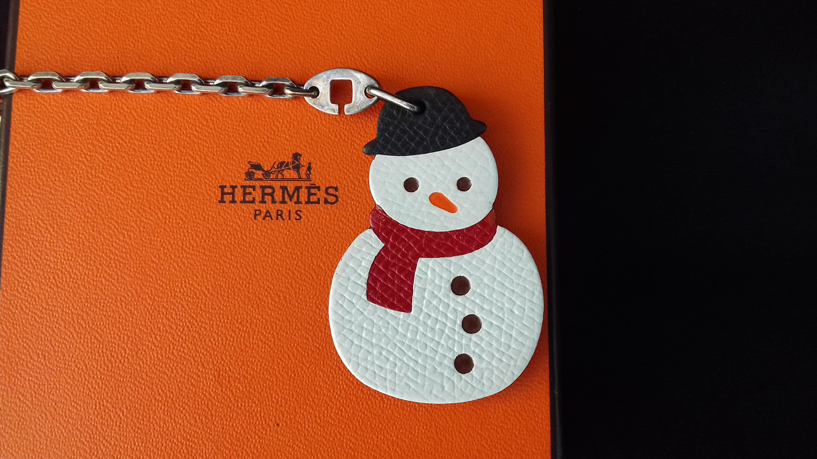 Hermès Keychain Key Holder Winter Snowman Charm for Kelly Birkin bags 2
