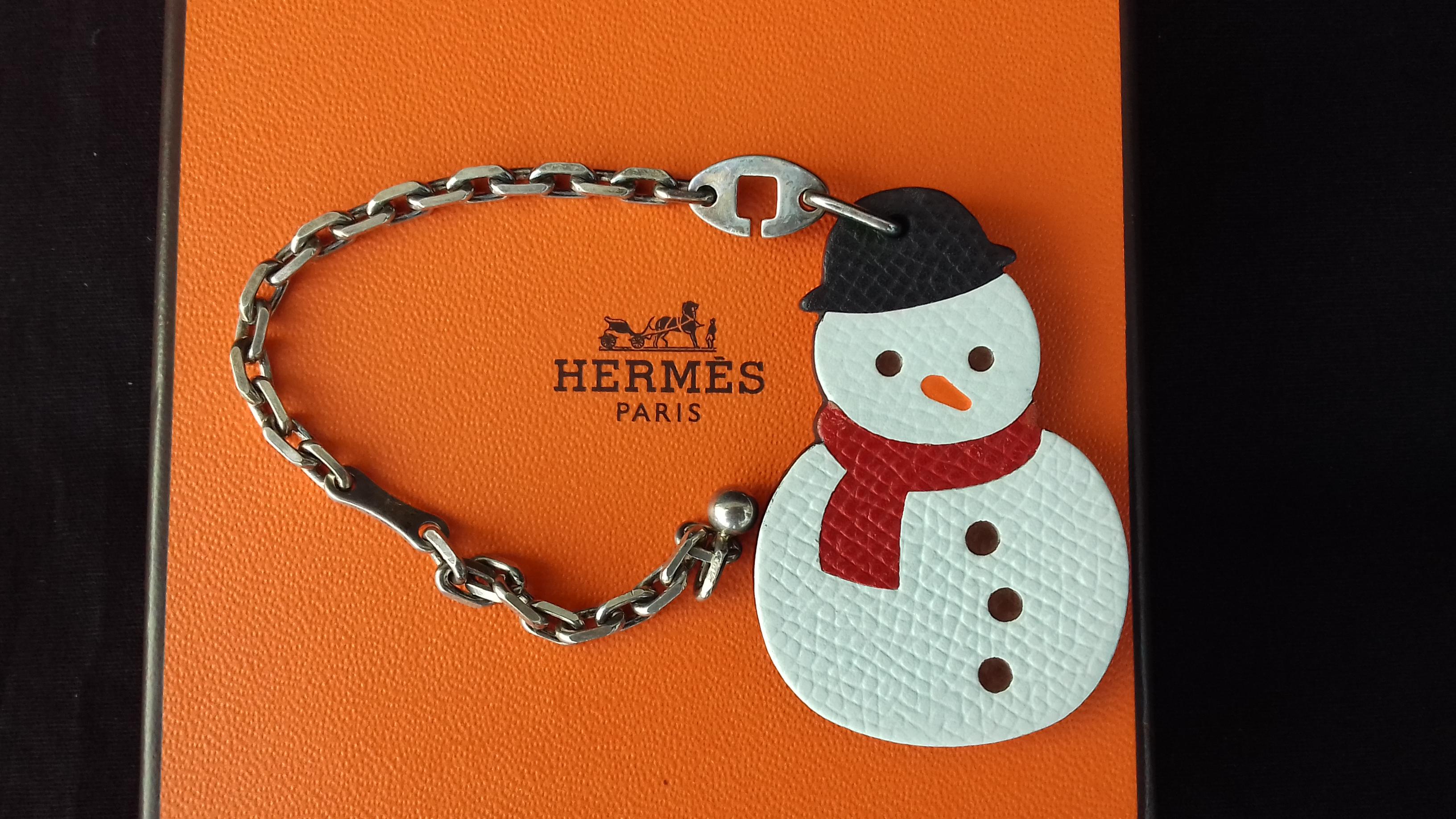 Hermès Keychain Key Holder Winter Snowman Charm for Kelly Birkin bags 3