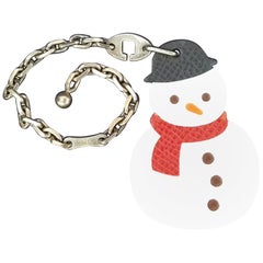 Hermès Keychain Key Holder Winter Snowman Charm for Kelly Birkin bags