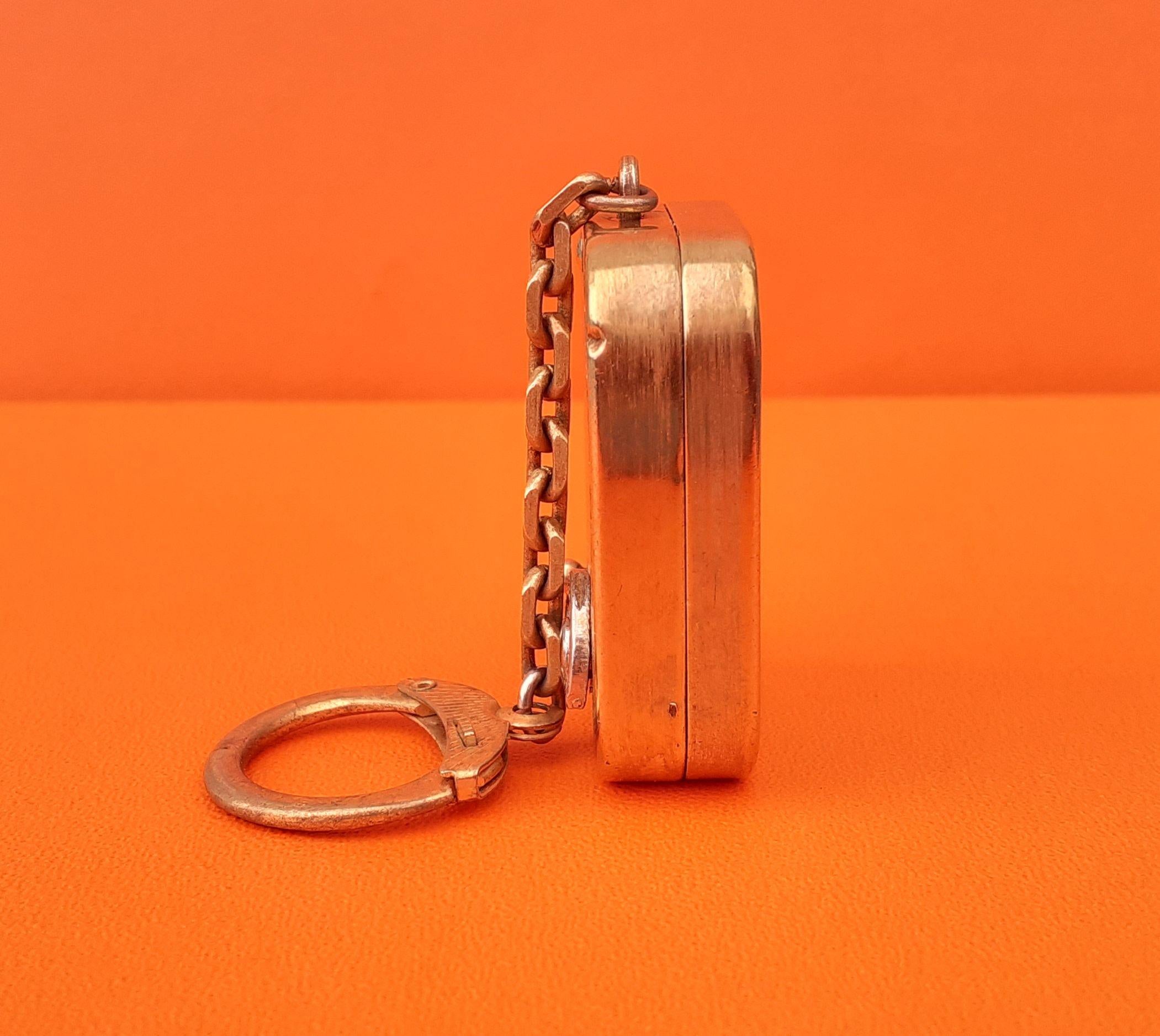 Beige Hermès Keychain Key Ring Key Holder Reuge Sainte Croix Music Box