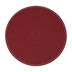 Hermes Kezako Round Mini Pad For the Desk Bi Color Rouge H Gold