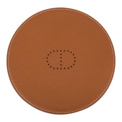 Hermes Kezako Round Mini Pad For the Desk Bi Color Rouge H Gold