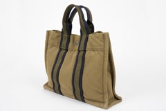 Hermes Khaki Cotton “Toto” PM Tote Bag