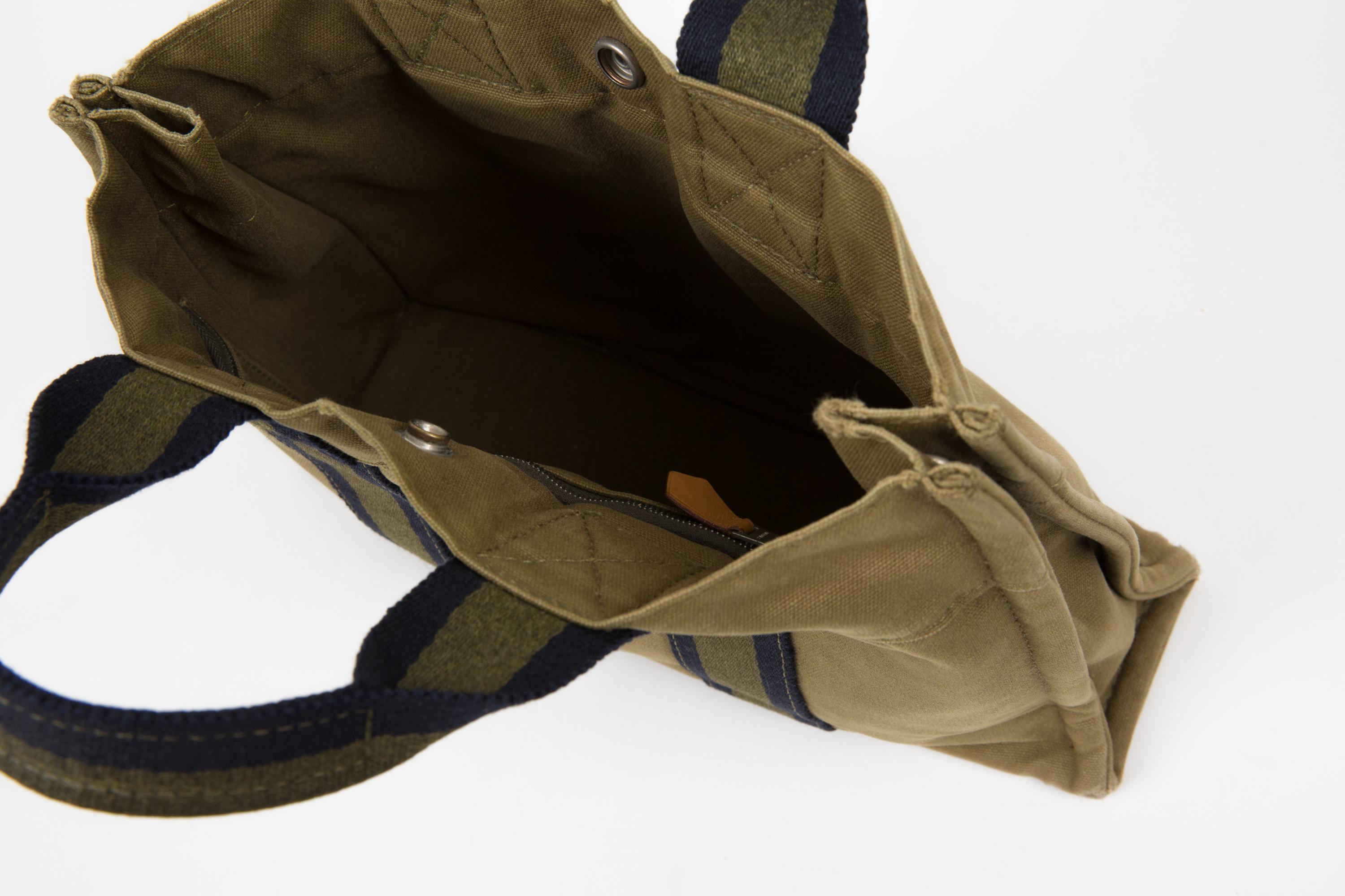 Women's or Men's Hermes Khaki Cotton “Toto” PM Tote Bag