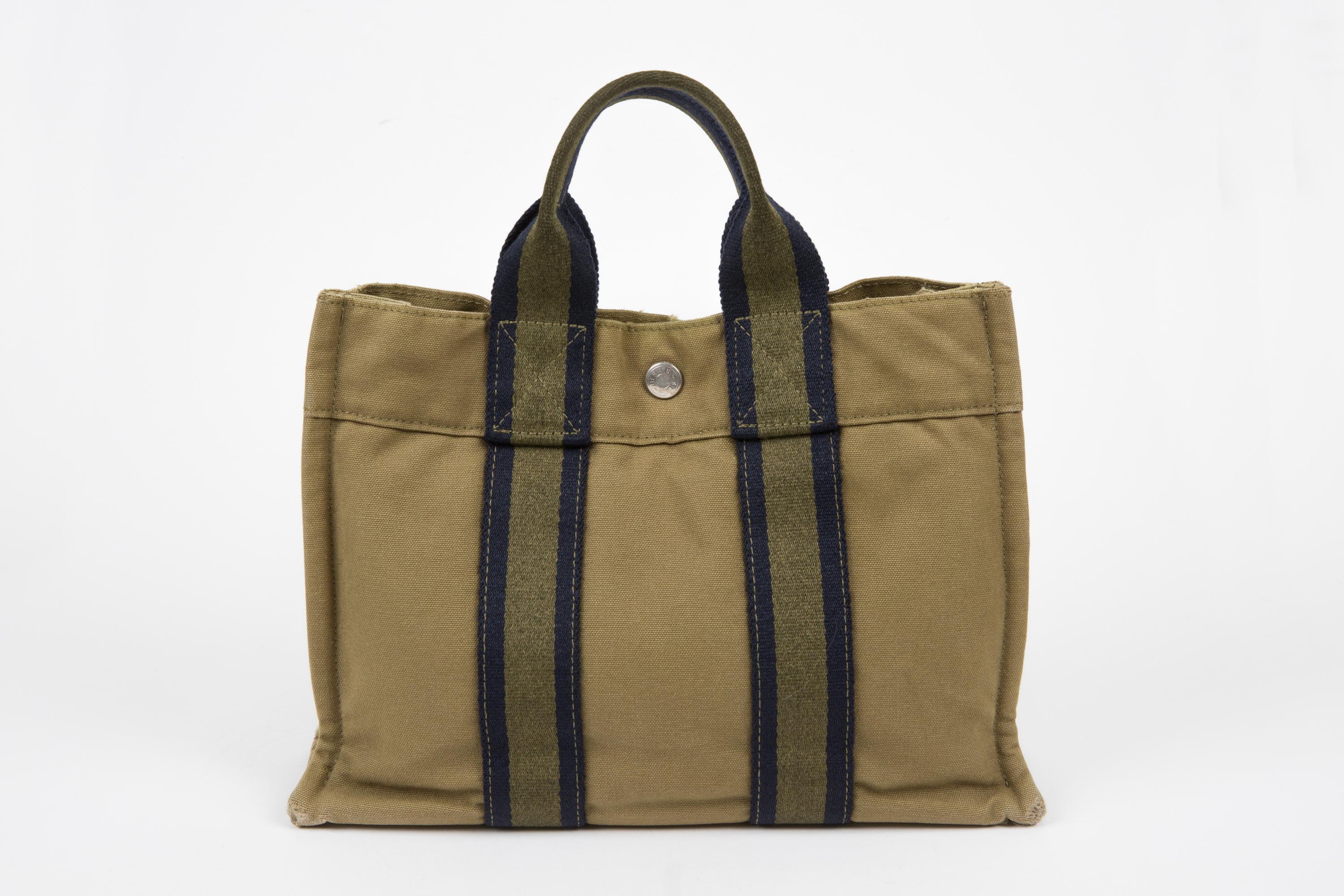 Hermes Khaki Cotton “Toto” PM Tote Bag 3