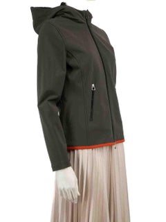 Hermès Khaki Hooded Zip-Up Windbreaker Size M