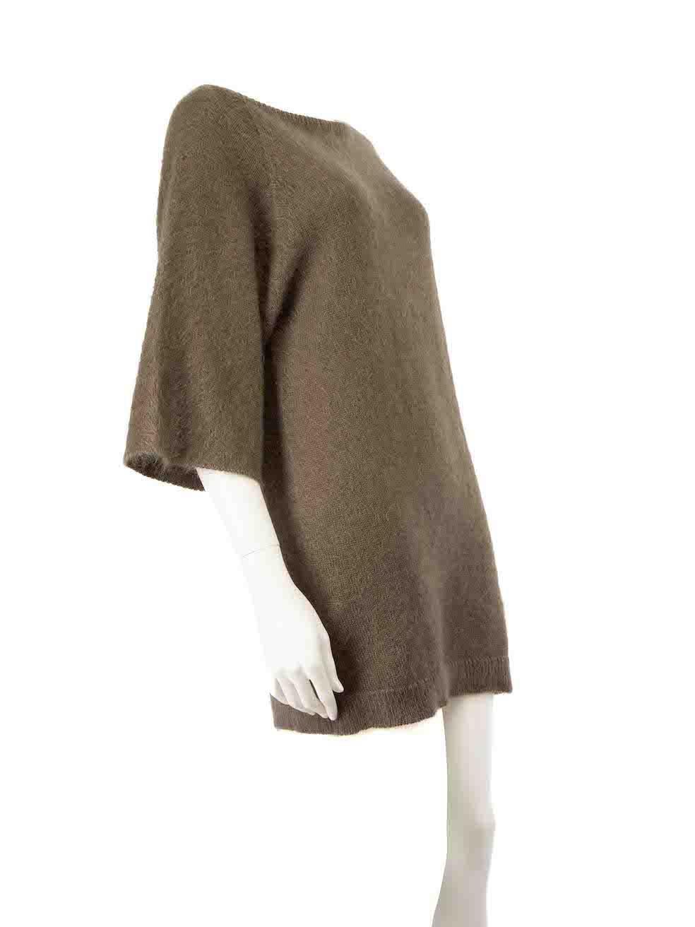 CONDITION is Very good. Hardly any visible wear to the dress is evident on this used Hermès designer resale item.
 
 
 
 Details
 
 
 Khaki
 
 Wool
 
 Mid length sleeve
 
 Mini dress
 
 Brushed texture
 
 Knitted and stretchy
 
 Round neckline
 
 
