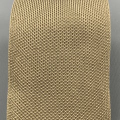 HERMES Khaki Woven Silk Tie