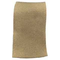 HERMES Khaki Woven Silk Tie