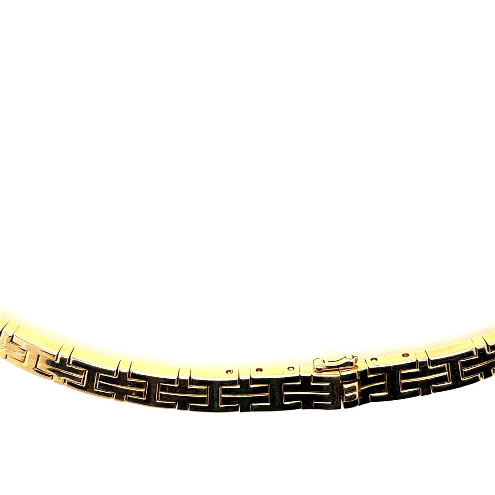 Hermès Kilim 18 Karat Gelbgold Vintage Halsband Halskette (Retro) im Angebot