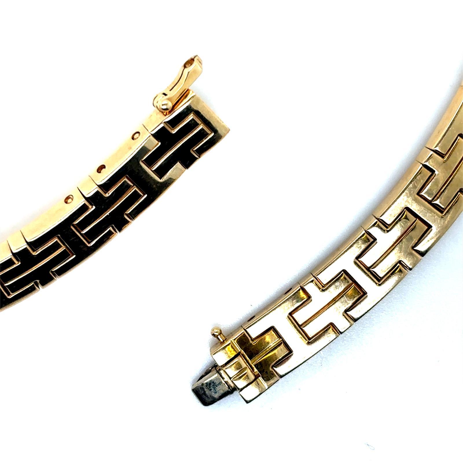 Hermès Kilim 18 Karat Gelbgold Vintage Halsband Halskette im Angebot 3