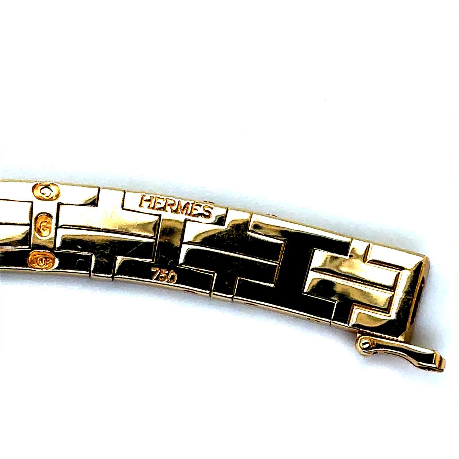 Hermès Kilim 18 Karat Gelbgold Vintage Halsband Halskette im Angebot 4