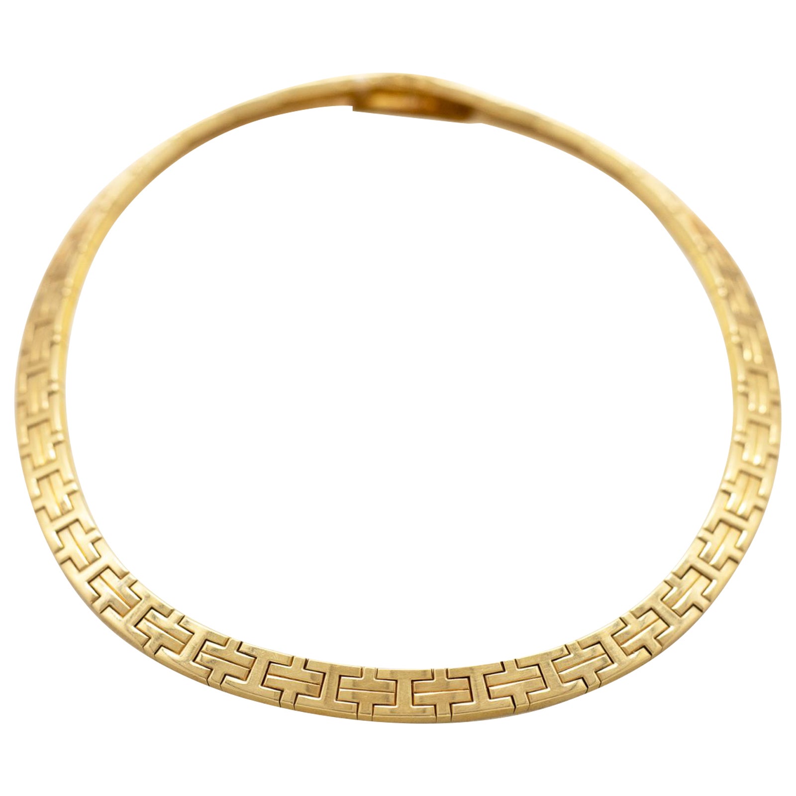 Hermès Kilim 18 Karat Gelbgold Vintage Halsband Halskette im Angebot