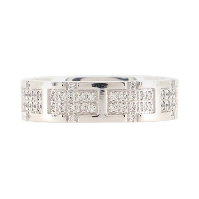 Hermes Kilim Ring 18k White Gold and Diamonds