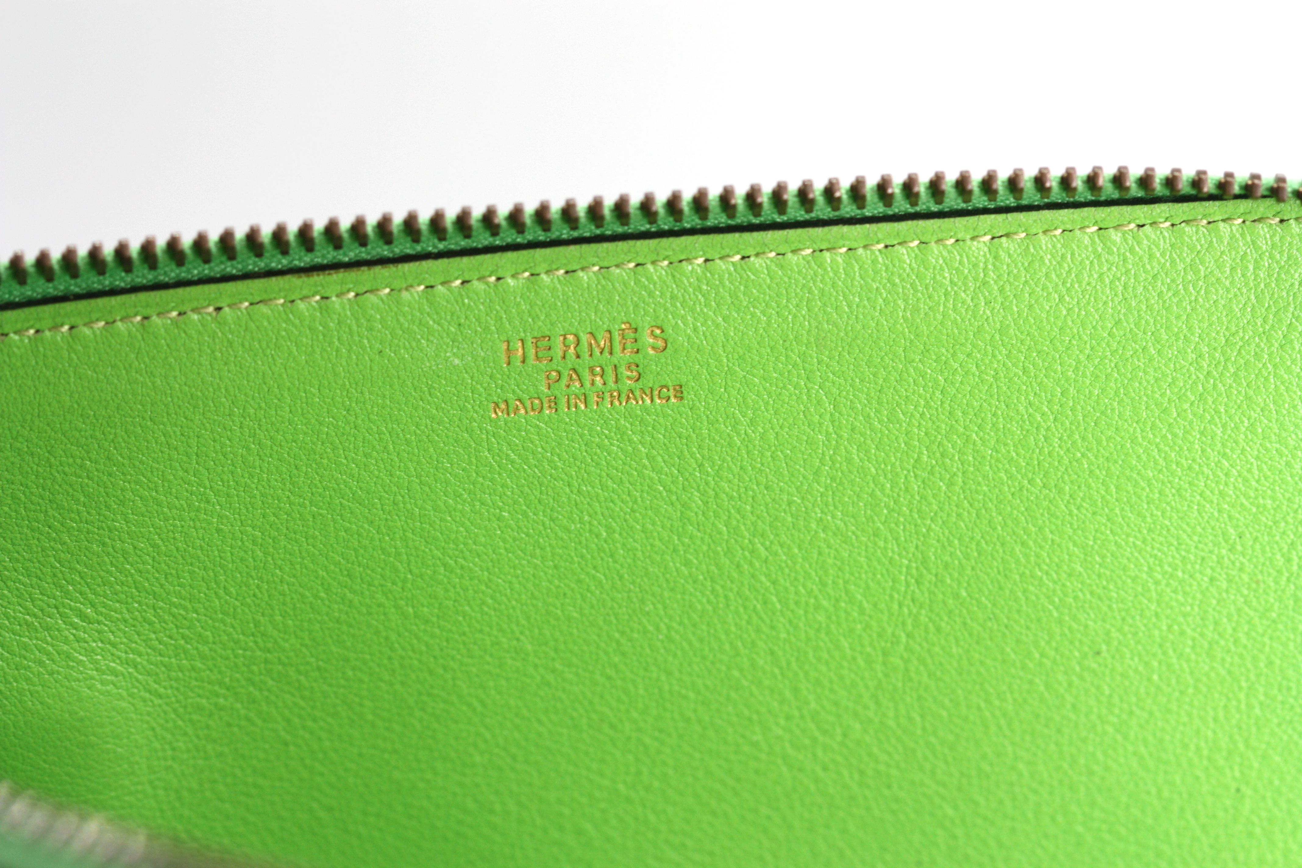 Hermes Kiwi Green Calfs Leather Shoulder Bag For Sale 1